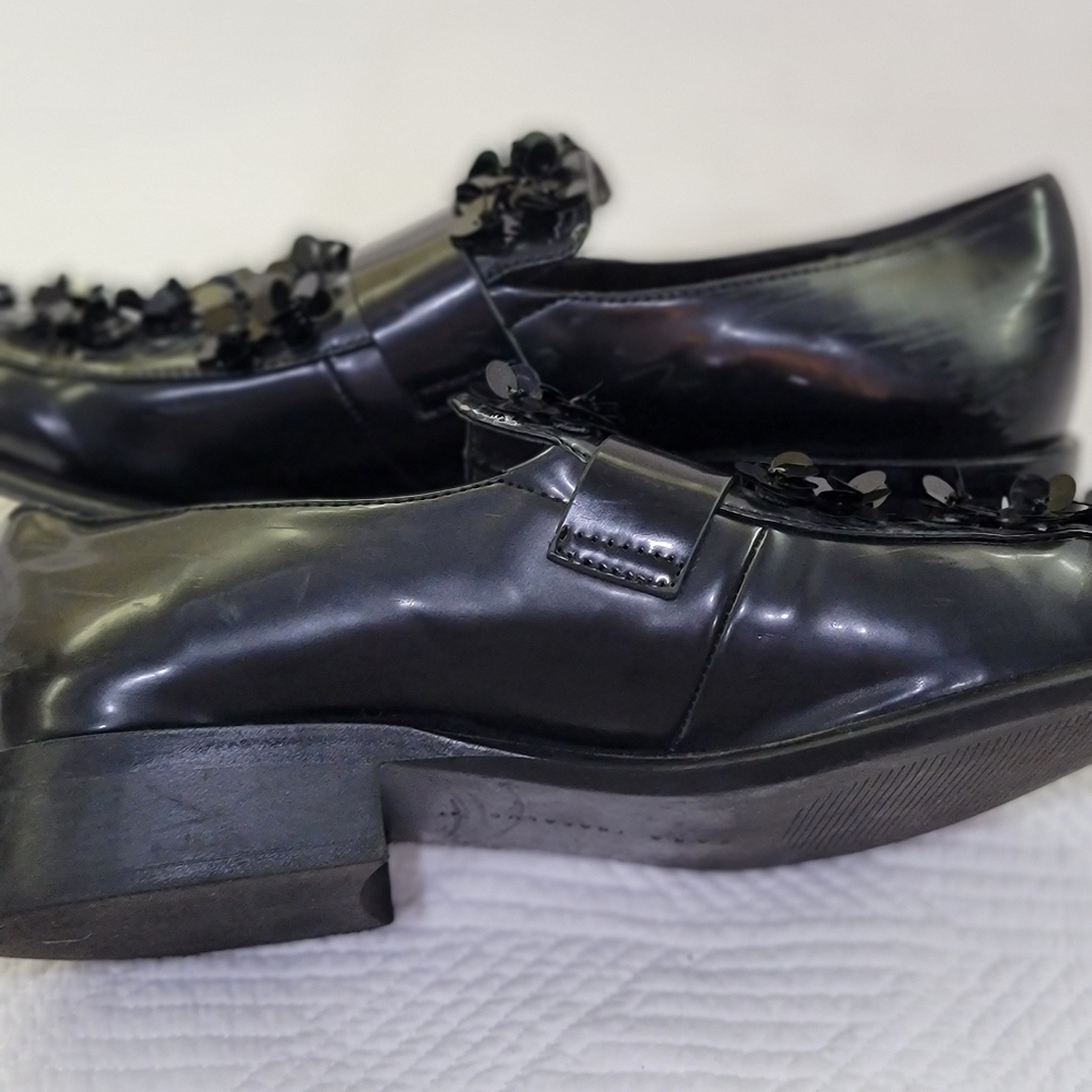 Zara black sequin patent leather loafers. - Picture 11 of 11